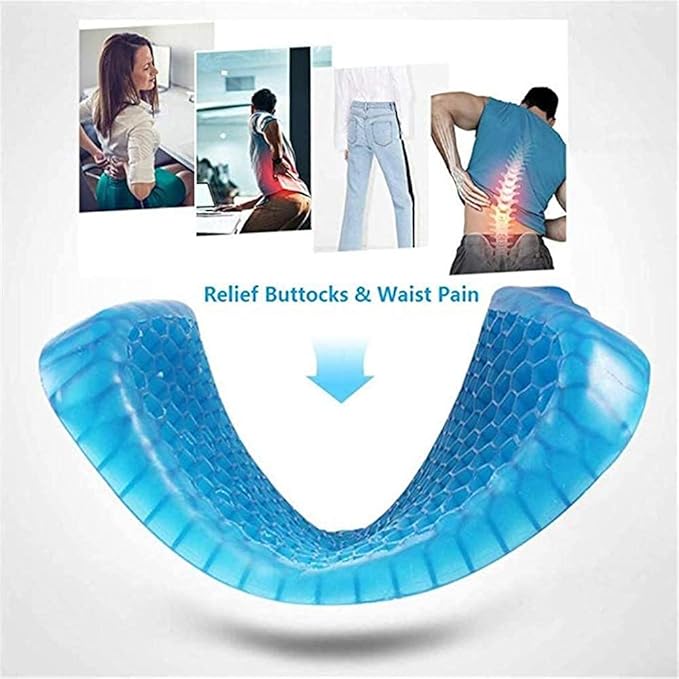 Amdohai Gel Sitter Seat Cushion Flex Breathable Office Pain Relieve Cushion Egg Sitter Comfortable Honeycomb Support Cushion