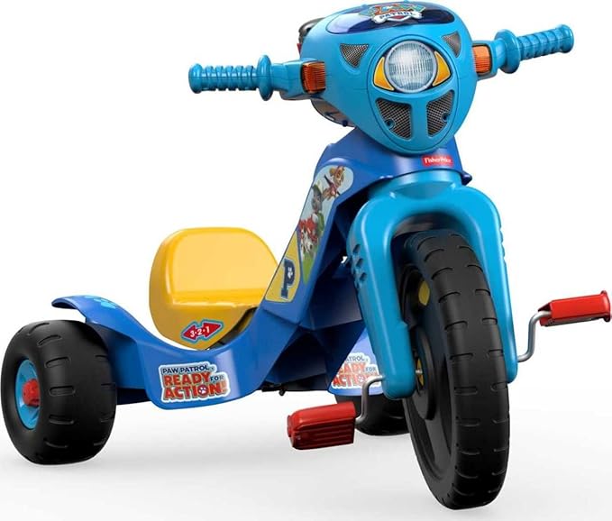 Fisher-Price Toddler Tricycle PAW Patrol Lights & Sounds Trike, Toy Bike with Handlebar Grips & Storage for Outdoor Play Kids Ages 2+ Years