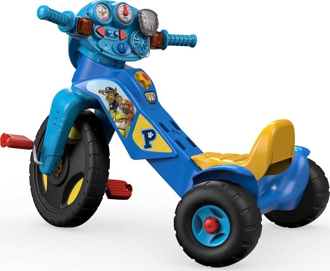 Fisher-Price Toddler Tricycle PAW Patrol Lights & Sounds Trike, Toy Bike with Handlebar Grips & Storage for Outdoor Play Kids Ages 2+ Years