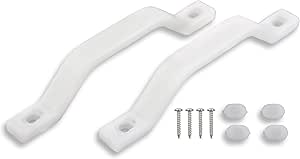 Leisure Coachworks 2 Pack All Weather Plastic Grab Handle - Entry Door Assist Bar for RV, Trailer, Camper, Motor Home, Cargo Trailer, Boat-OEM Replacement White 9" (White)