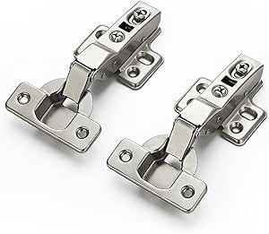 Ravinte 50 Pack 25 Pairs European Kitchen Cabinet Hinges Soft Close Half Overlay Door Heavy-Duty Frameless Adjustable Concealed Cabinet Cup Hinges