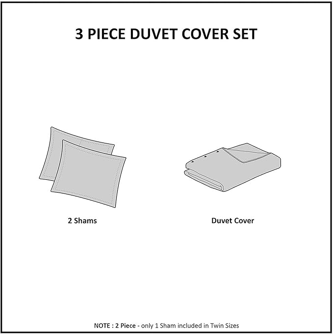 Madison Park Tufted Chenille 100% Cotton Duvet- Modern Luxe All Season Comforter Cover Bed Set with Matching Shams, King/Cal King(104"x92"), Damask Off White 3 Piece