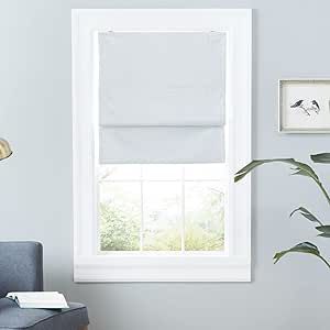 Exclusive Home Esme Total Blackout Roman Shade, 31x64, White