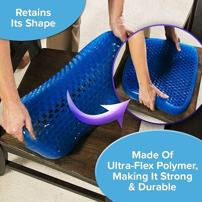 Amdohai Gel Sitter Seat Cushion Flex Breathable Office Pain Relieve Cushion Egg Sitter Comfortable Honeycomb Support Cushion