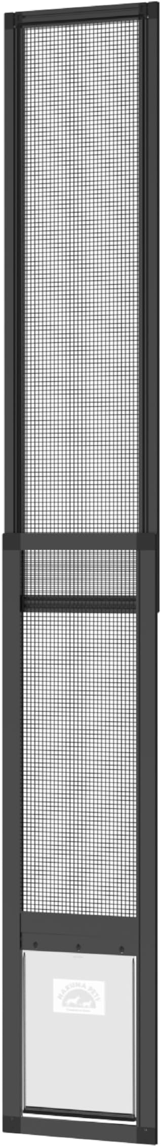 Hakuna Pets Mesh Patio Pet Door, Tool-Free Sliding Door Insert, Rental Safe Aluminium Frame, Fiberglass Insect Screen, UV Resistant Flap, Fits Sliding Doors up to 84.25" (Black, Medium)