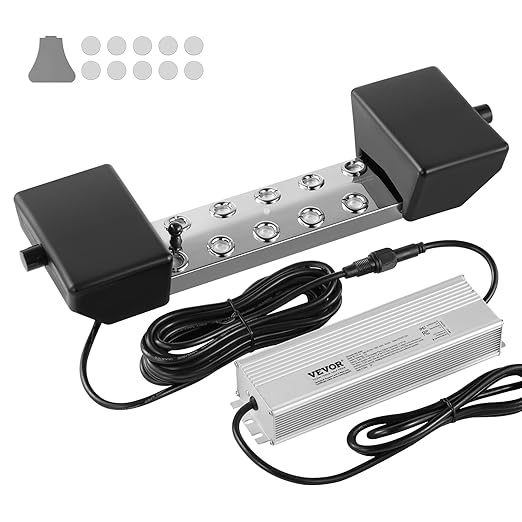 VEVOR Ultrasonic Mist Maker 10 Head, 7000mL/H Ultrasonic Fogger, Mist Maker with 280W IP67 Waterproof Power Supply, Buoy, Replacement Discs, for Pond, Garden, Rockery, Greenhouse, Halloween Decoration