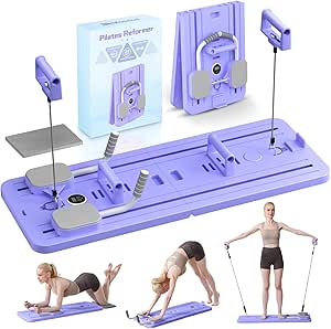 Portable Pilates Reformer Machine for Home Gym - Auto-Rebound Pilates Board with Abdominal Core Trainer & Full Body Workout | Professional Pilates Equipment for Men/Women