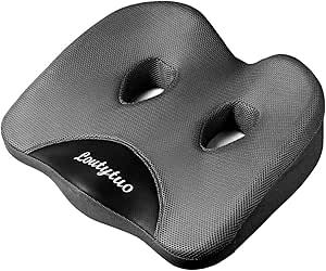 Loutytuo Seat Cushion Pillow,100% Memory Foam and Washable Cover,for Office Chair,Car Seat and Wheelchair,Tailbone & Sciatica & Back Pain Relief (Grey)