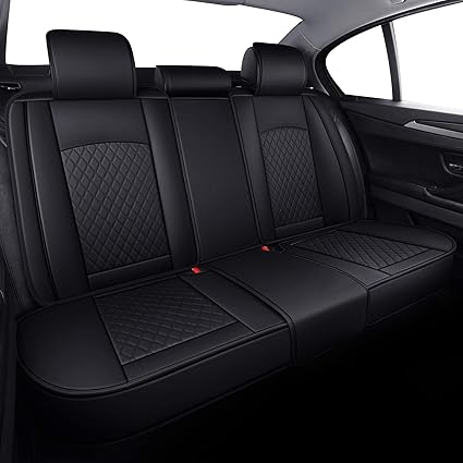 Aierxuan Car Seat Covers Full Set Waterproof Leather Universal Fit Jeep Santa Fe Tucson Chevy Blazer Cobalt Trailblazer Impala Cruze Equinox HHR Malibu Infiniti (Full Set, Black)
