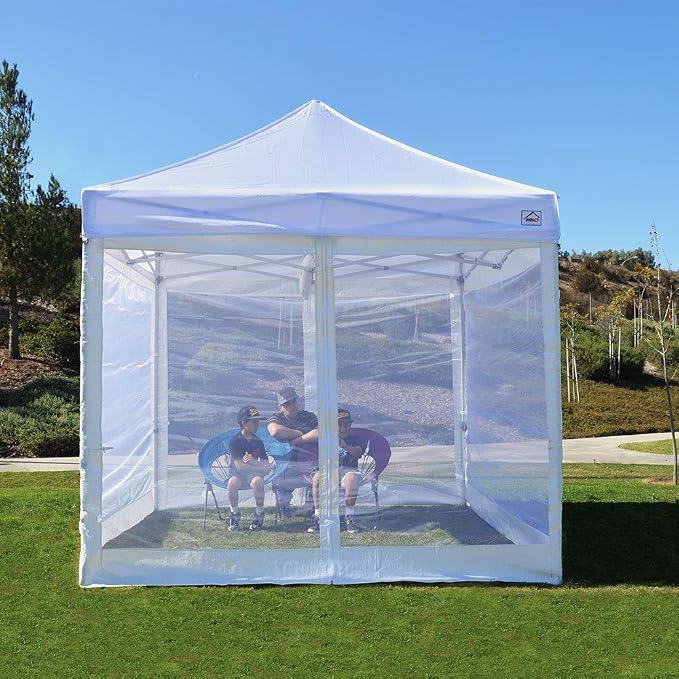Impact Canopies 10x10 Mesh Wall Sidewalls for Pop Up Canopy Screen Room (Walls Only), White Mesh, BREEZEW