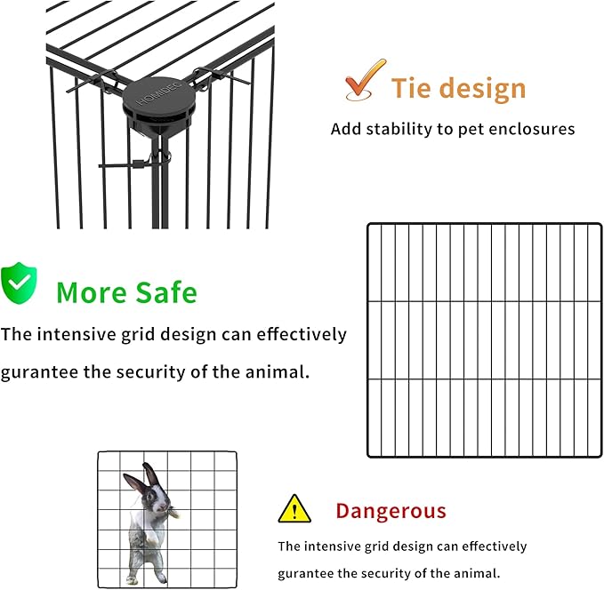 HOMIDEC Pet Playpen,Small Animal Cage DIY Wire Fence with Door for Indoor or Outdoor Use,Portable Yard Fence for Small Animal,Puppies,Kitties,Bunny,Guinea Pigs,Turtle,15 Panels, 48" x 24" x 16"