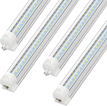 SHOPLED 4ft LED Shop Light, 40W 6000LM 6000K, V Shape ETL Certified Linkable T8 LED Tube Light, 4 Foot Shop Lights for Garage Workshop 4-Pack