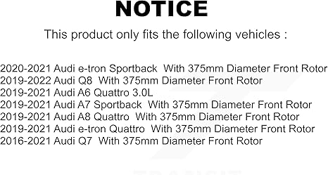 Genius Front Disc Brake Rotor GCR-G8348 Replacement For Audi Q7 Q8 e-tron Quattro A6 A7 Sportback A8 - (1 piece only) Left or Right Side (Driver Passenger)