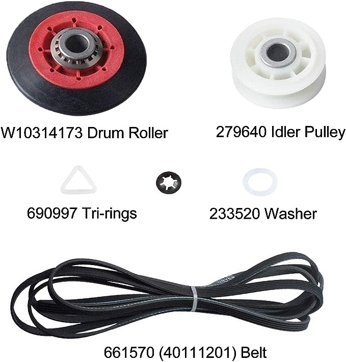4392067 Dryer Repair Kit Replacement Part by Canamax - Compatible with Whirlpool & Kenmore Dryers - Replaces 4392067VP, 4392067RC, 587637, 80047, AP3109602