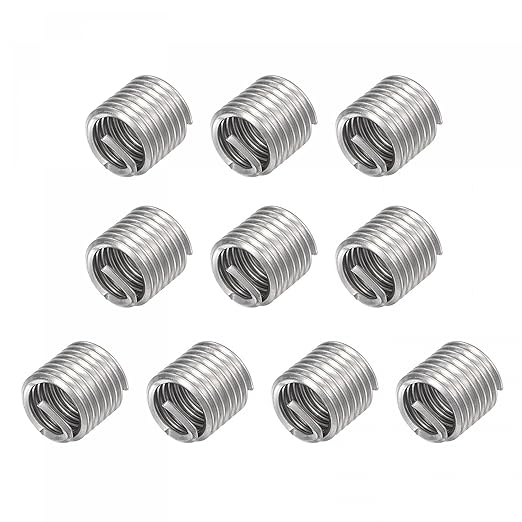 uxcell Wire Thread Inserts 7/16-14 UNC 1.5D 304 Stainless Steel Helical Type Coiled Wire Screw Repair Threaded Sleeve Steel Sheath 10pcs