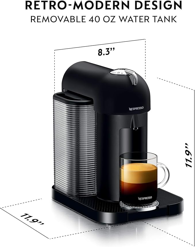Nespresso® Vertuo Coffee and Espresso Machine by Breville, Matte Black