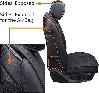 Aierxuan Car Seat Covers Full Set Waterproof Leather Universal Fit Jeep Santa Fe Tucson Chevy Blazer Cobalt Trailblazer Impala Cruze Equinox HHR Malibu Infiniti (Full Set, Black)