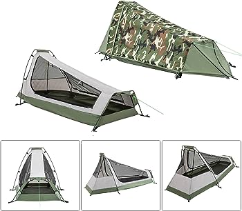 GEERTOP 1-Person 3-4 Season Lightweight Backpacking Bivy Tent, Aluminum Pole, for Outdoor Camping Hiking