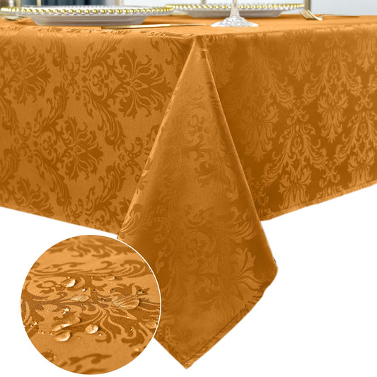 AUTUMN VINE 60-INCH X 84-INCH OBLONG TABLECLOTH IN BRONZE DAMASK