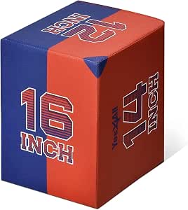 Yes4All 3-in-1 Soft-Padded Plyo Box With Wooden Core, Non-Slip Multi-Use Cushioned Plyometric Jump Box with Vinyl Cover for Jumping, Conditioning, Strength Training - 16x14x12 Inches 63544