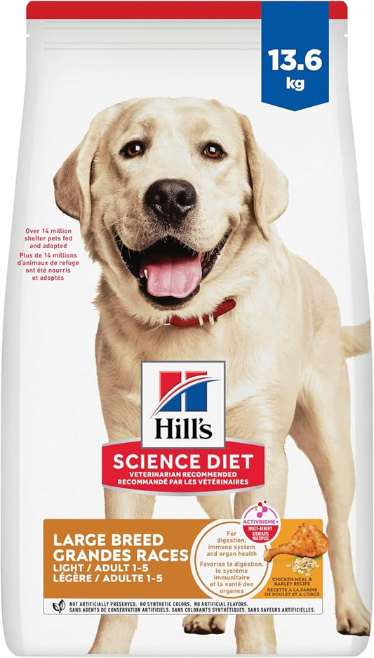 Hill's Science Diet Adult Light Large Breed with Chicken Meal & Barley Dry Dog Food 13.6 kg Bag 63434