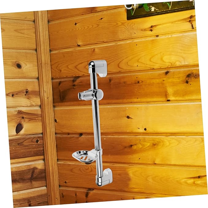Veemoon Adjustable Shower Slide Bar Handheld Shower Head Holder with Soap Tray Wall