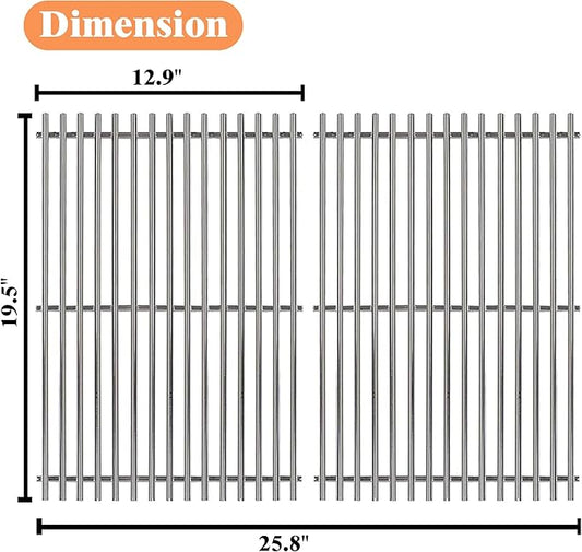 19.5" Stainless Steel Cooking Grates for Weber Genesis 300 Series, 19.5" Grill Grates Replacement Parts for Genesis E310 E320 E330 S310 S320 S330, Weber Genesis Grill Grates 7528/7524