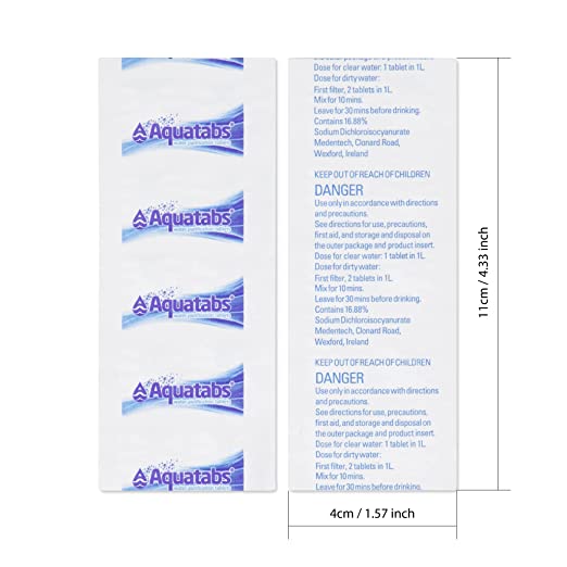 Aquatabs Water Purification Tablets 100/pack (Canadian Format)