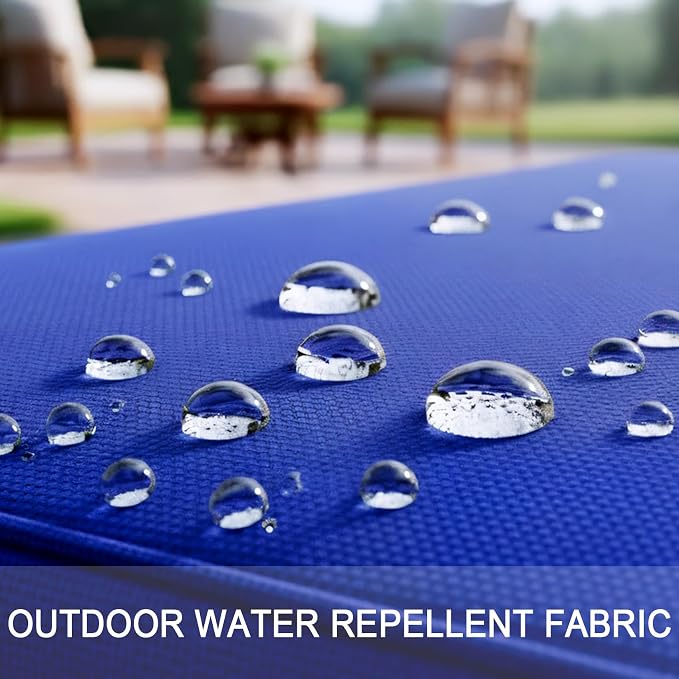 NettyPro Outdoor Cushion Covers 24 x 24 inch Waterproof Patio Furniture Chair Seat Cushion Covers with Zipper and Tie, Replacement Cover Only, Navy, Set of 3