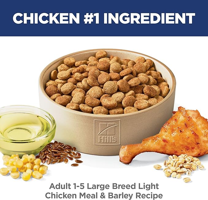 Hill's Science Diet Adult Light Large Breed with Chicken Meal & Barley Dry Dog Food 13.6 kg Bag 63434