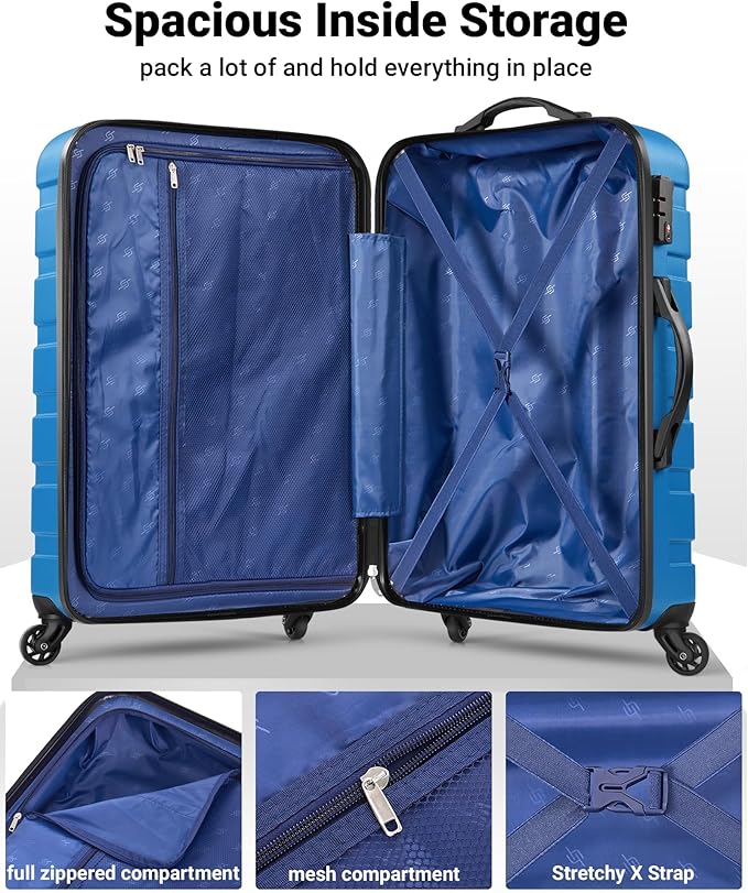 Suitour Luggage Sets 2 Piece with Spinner Wheels,Hard Shell 20 Carry on Suitcase and 28 inch Luggage with Spinner Wheels Suitcase Set with TSA Lock(20in/28in)