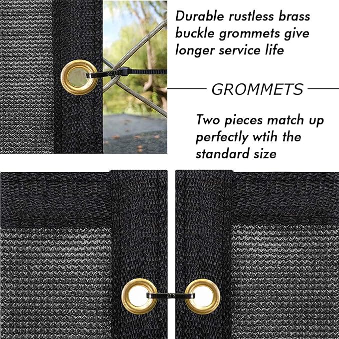 UPGRADE Privacy Screen Fence 6.5' x 46' Commercial 170GSM 90% Visibility Blockage Fence Panel with Brass Grommets Heavy Duty Perfect for Outdoor Backyard-Black