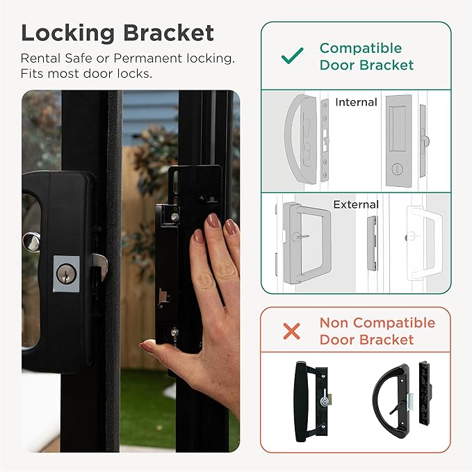 Hakuna Pets White Glass Patio Pet Door for Sliding Glass Doors, Large | Adjustable Height 77.2” – 83.5”, Damage-Free or Permanent Installation, Durable Aluminum Frame, Locking Panel Included