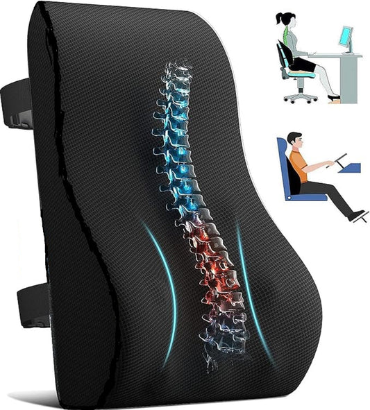 Support Pillow for Office Chair,Office Back Cushion for Long Sitting, Breathable Mesh Back Support Pillow for Desk,Car,Computer,Gaming Chair with Adjustable Strap