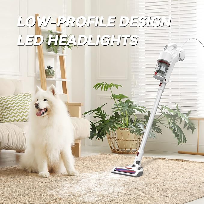 Dibea Cordless Vacuum, Lightweight Stick Handheld Vacuum Cleaner for Home Hard Floor Carpet, DC200
