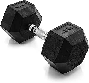CAP Barbell 40 lb Rubber Coated Hex Dumbbell 63526