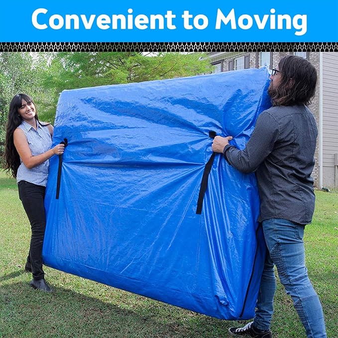 Mattress Bag for Moving, Extra Thick King Mattress Bags for Storage with 8 Strong Carrying Handles,Heavy Duty Mattress Moving Bag with Zipper Reusable Mattress Bag Protector - King Size