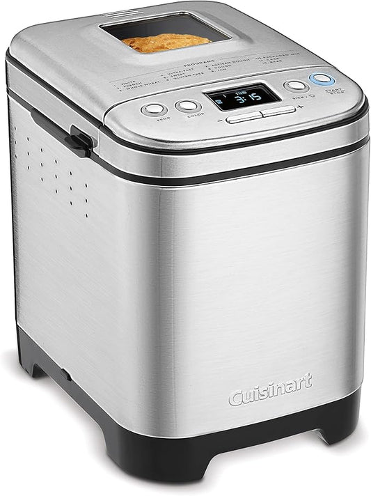 Cuisinart Compact Automatic Bread Maker, 12 Pre-programmed Menu Options, Silver (CBK-110C) 63412