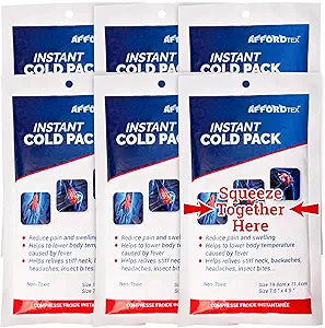 Instant Cold Pack –6 Count Disposable 7.5 x 4.5 Inches Ice Packs