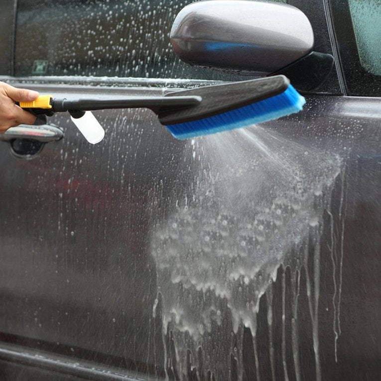 1pc Blue Car Wash Brush Auto Exterior Retractable Long