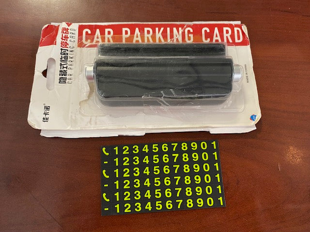 Temporary Car Parking Card Telephone Number Card