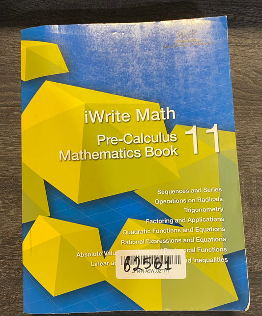 Pre-Calculus 11 Workbook