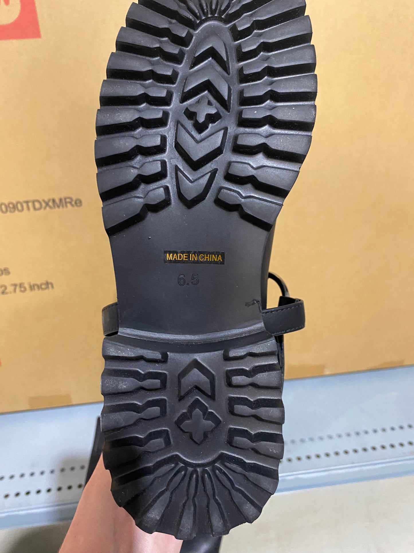 Women's Knee High Boots Square Toe Motorcycle Boots Chunky Low Heel Fashion Buckles, size 6.5