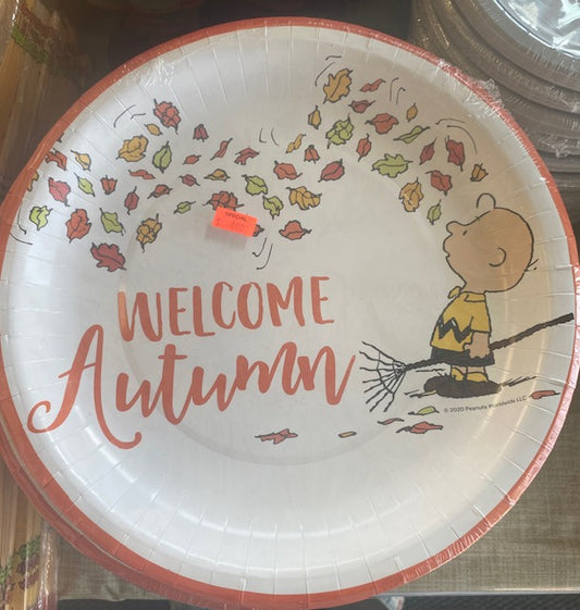 8CT PEANUTS WELCOME AUTUMN 10" LUNCH PLATE