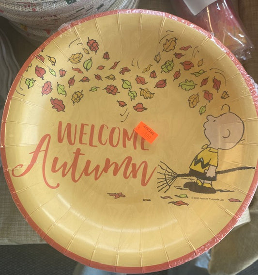 8CT PEANUTS WELCOME AUTUMN 8" LUNCH PLATE