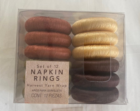 HARVEST YARN WRAP NAPKIN RINGS (SET OF 12)