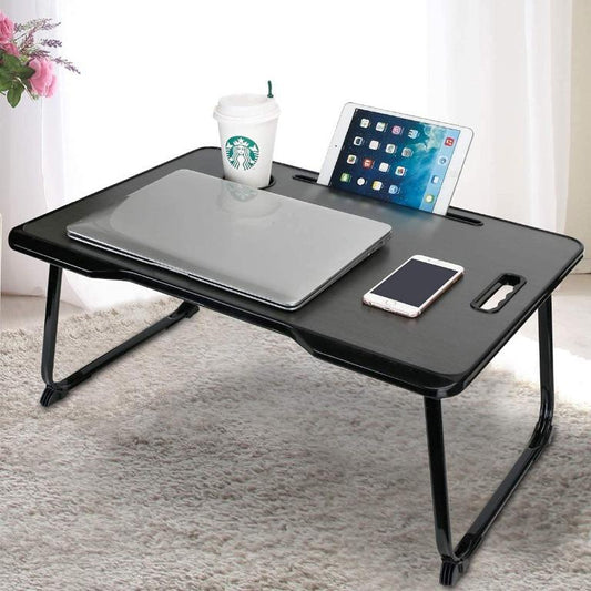 CHARMDI Laptop Desk, Portable Laptop Bed Tray Table, Notebook Stand Reading Holder,Couch Table,Bed Desk with Handle, Side Drawer for Bed,Sofa- Black