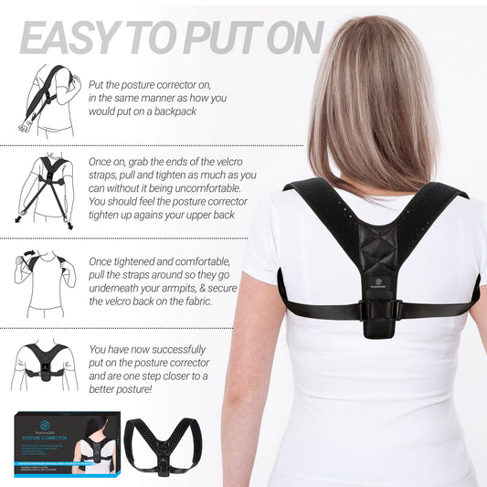 VOKKA Posture Corrector for Men and Women, Spine and Back Support, Providing Pain Relief for Neck, Back, Shoulders, Adjustable and Breathable Back Brace Improves Posture and Provides Back Support
