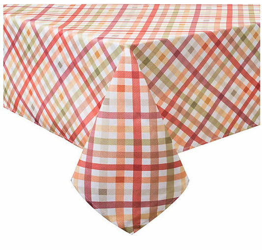 AUTUMN GINGHAM 60-INCH X 120-INCH OBLONG TABLECLOTH
