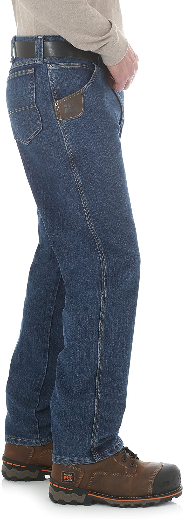 Wrangler Riggs Workwear Men's Advanced Comfort Five Pocket Jean, mid stone, 42x30